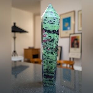Ruby Zoisite Obelisk Tower 8 inches tall